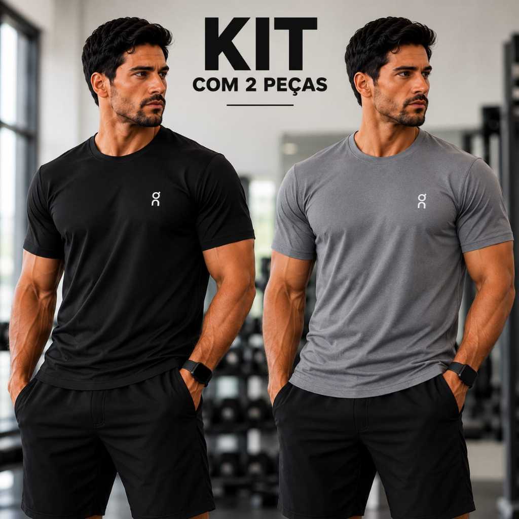 Kit 2 Camisas Branca e Preta Confortavel Dia a Dia Estilosa Academia