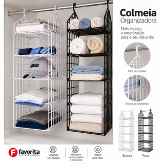 Organizador Suspenso e Dobrável - Colmeia Roupa Armario Sapateira TOY 25808CS