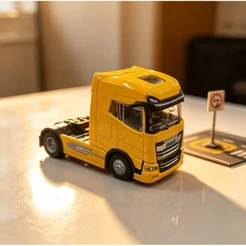 DAF 4 Cores Caminhão Miniatura Trucado de Metal Diecast e Fricção Cabine Abre e Pneus De Borracha