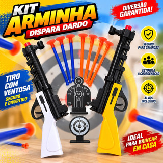 KIT 02 Lançadores de Dardos Infantil Lança Dardo com Ventosa Alvos Brinquedo Interativo Diversão em Família