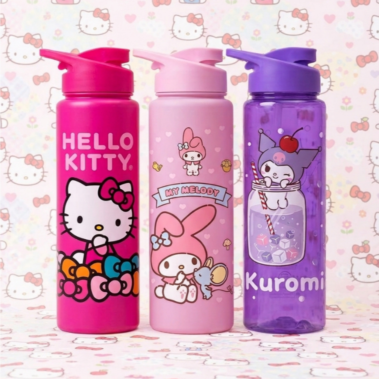 Squeeze Garrafa Hello Kitty 750ML BPA FREE Academia Passeio Escola Trabalho Água Refri Suco