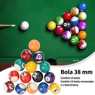 Bola de sinuca 38mm jogo de bilhar totó + bola branca