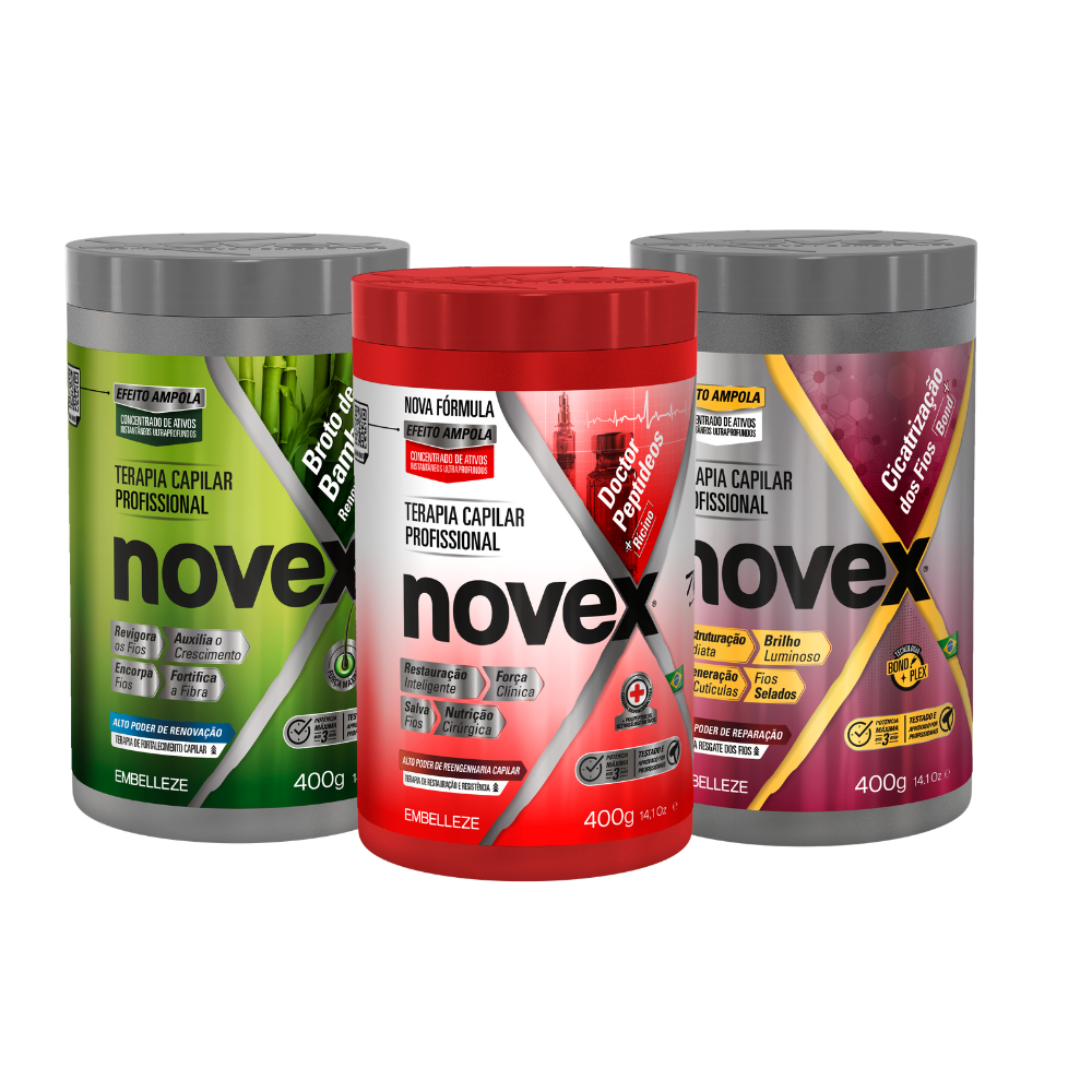 KIT NOVEX CRONOGRAMA CAPILAR PARA CABELOS TINGIDOS - 400G