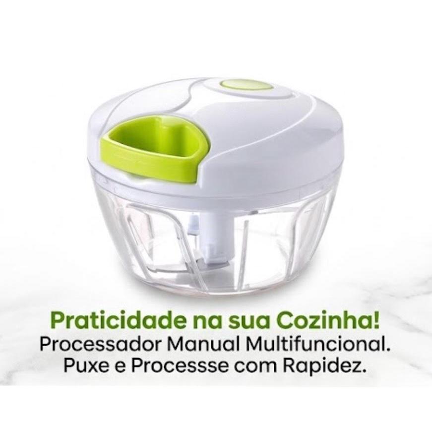 Processador Alimentos Manual 3 Lâminas Inox 500 ML Triturador  Frutas Verduras,Mini Processador Triturador De Alimentos