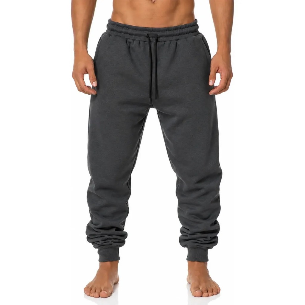 Calça Moletom Jogger Masculina Confortável Cintura Elástica Ajustável Casual Academia