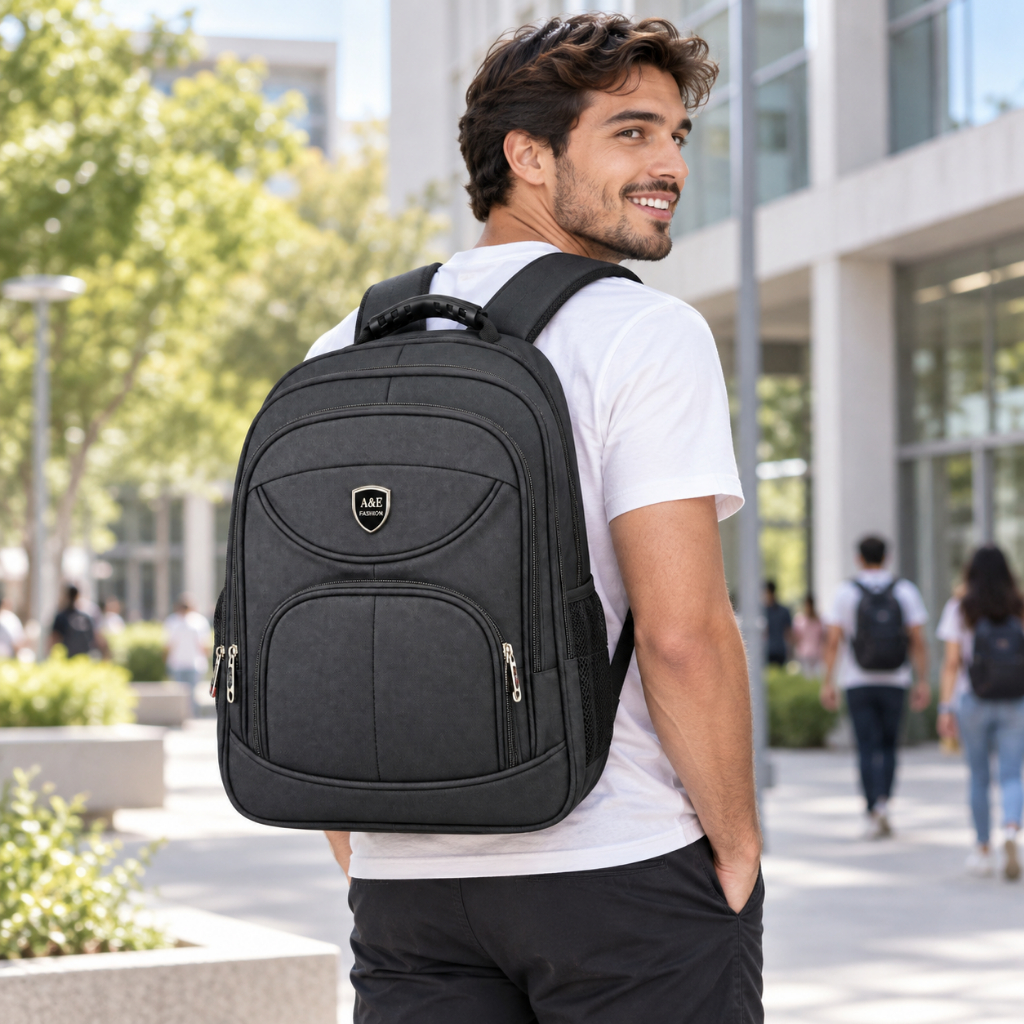 Mochila Grande Reforçada para Notebook com USB e Fone – Masculina, Antifurto, Espaçosa para Trabalho, Faculdade e Viagem
