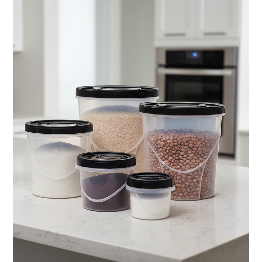 Kit De 5 Potes Grandes = 7,6L + 4,5L + 3,2L + 1,8L + 720 ml - qualidade Plasútil