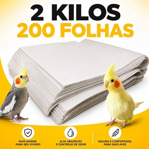 KIT  200 FOLHAS DE PAPEL PARA FUNDO DE GAIOLAS GRANDES 50X70 LIMPO E SEM CHEIRO ENVIO IMEDIATO