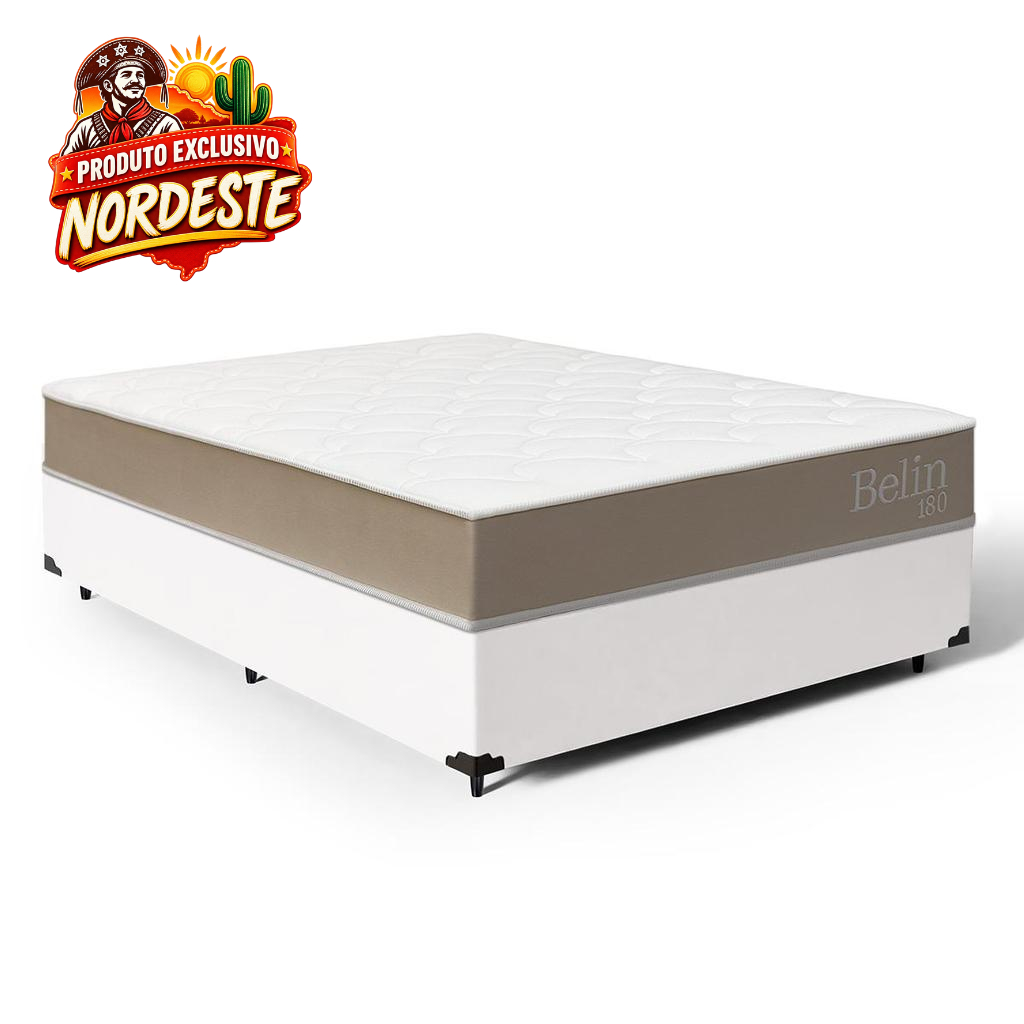 Cama Box com Colchão de Espuma D33 Double Face Belin Casal 138cm