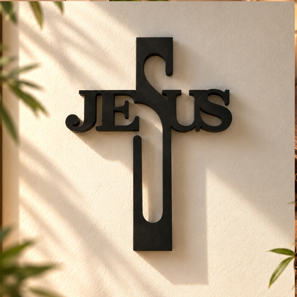 Cruz Jesus Cristo de Parede 25cm Decoração Religiosa Cristã Impressão  Cantinho da Oração Presente