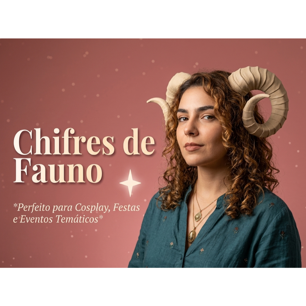 Tiara Chifre De Fauno Cosplay Carnaval Festa Fantasia Hallowen Acessório Halloween Cabeça Ajustável Premium