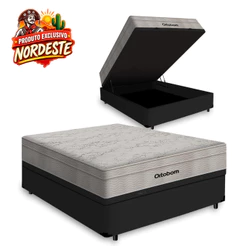 Cama Box Baú com Colchão de Molas Ensacadas Ortobom AirTech SpringPocket Casal 138cm