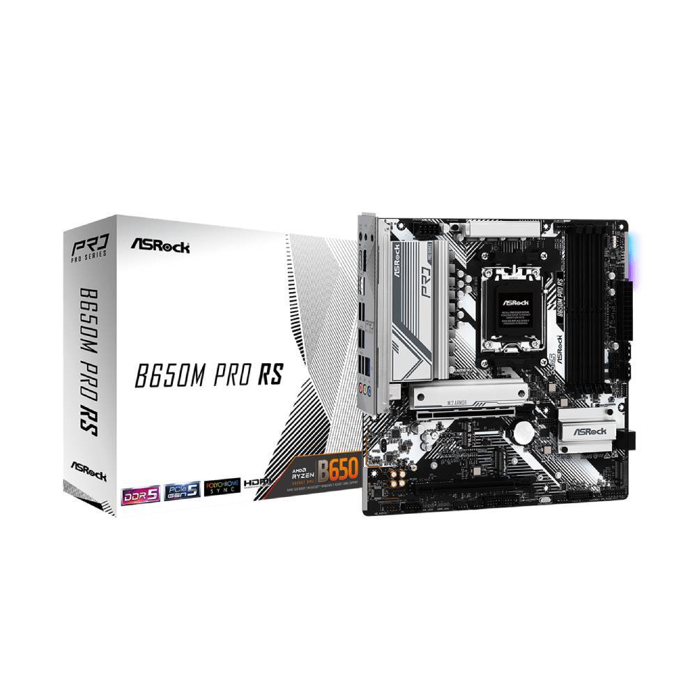 Placa Mãe AsRock B650M PRO RS AM5 4xDDR5 Chipset AMD B650 mATX — oferta na Shopee