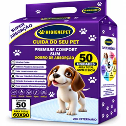 Tapete Higiênico P/Cães 60x90 50 Unidades Premium Higienepet