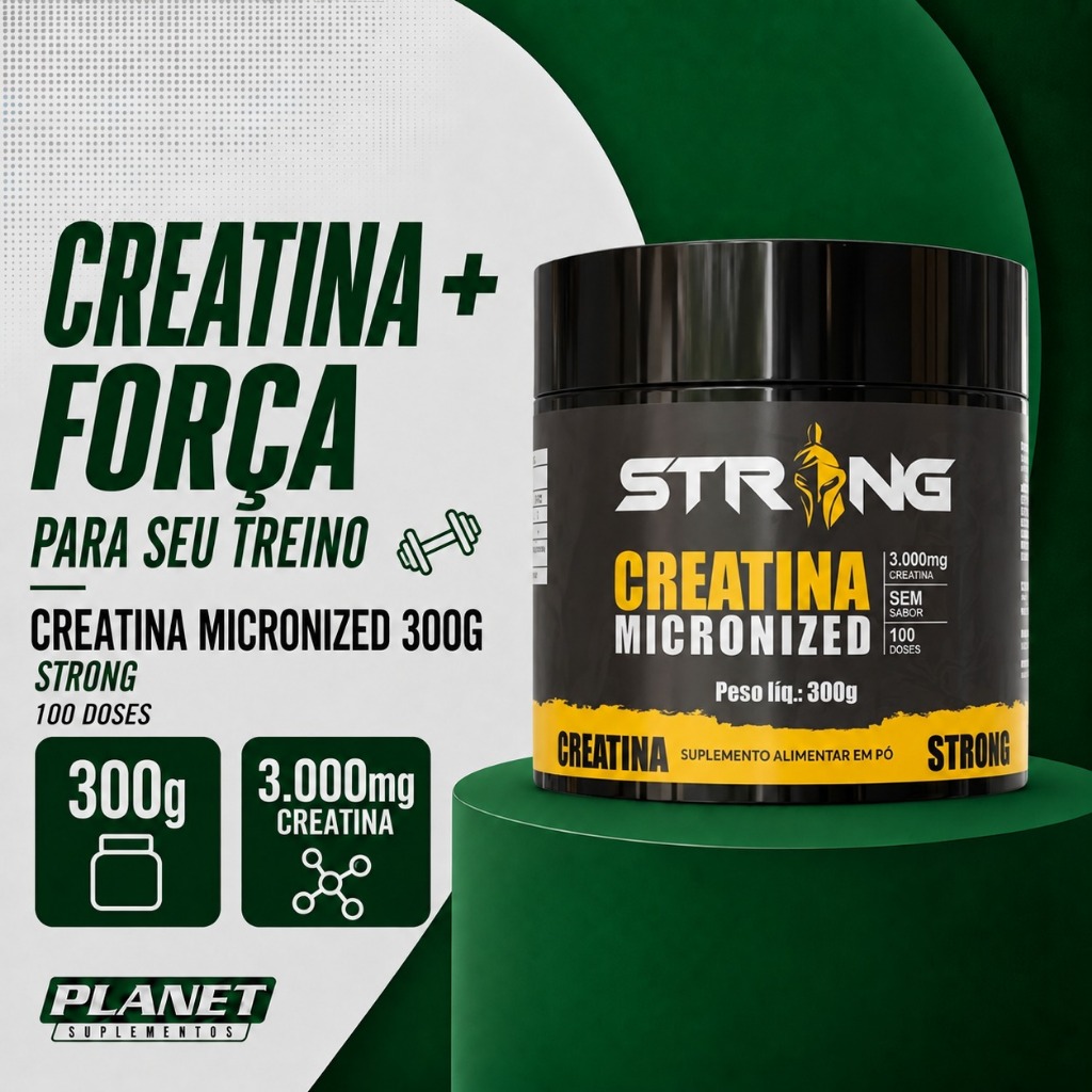 Creatina 300g Strong 100% Pura Monohidratada