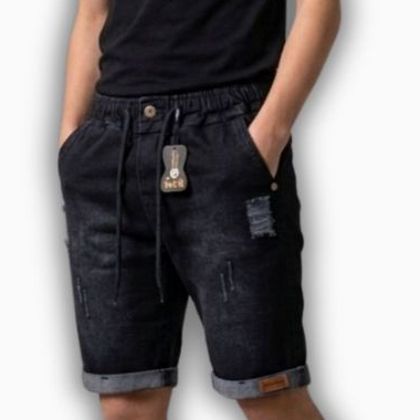 Bermuda Jeans Masculina Juvenil Short Destroyed dos 8 aos 14 Anos — imagem 2 de 2