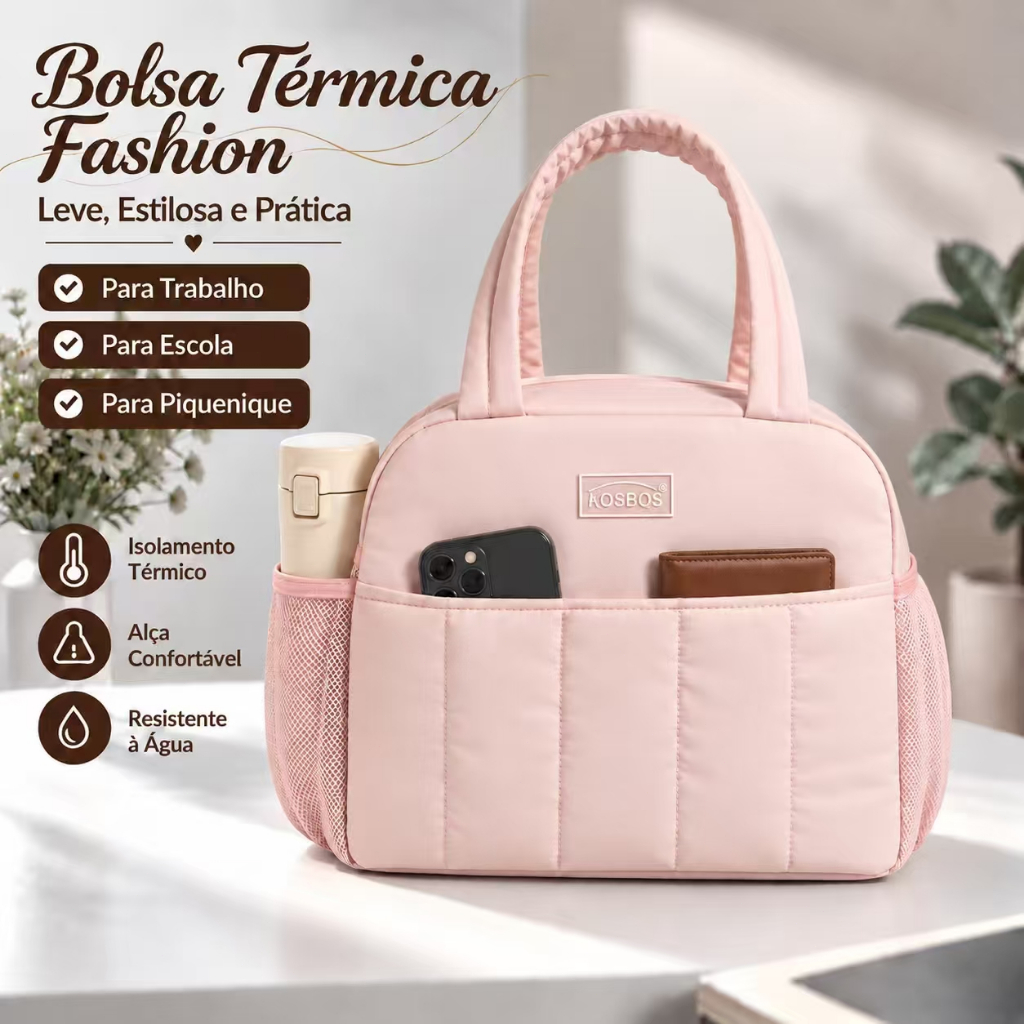 Bolsa Térmica Marmita Lancheira Portátil Impermeável Para Almoço Trabalho E Escola
