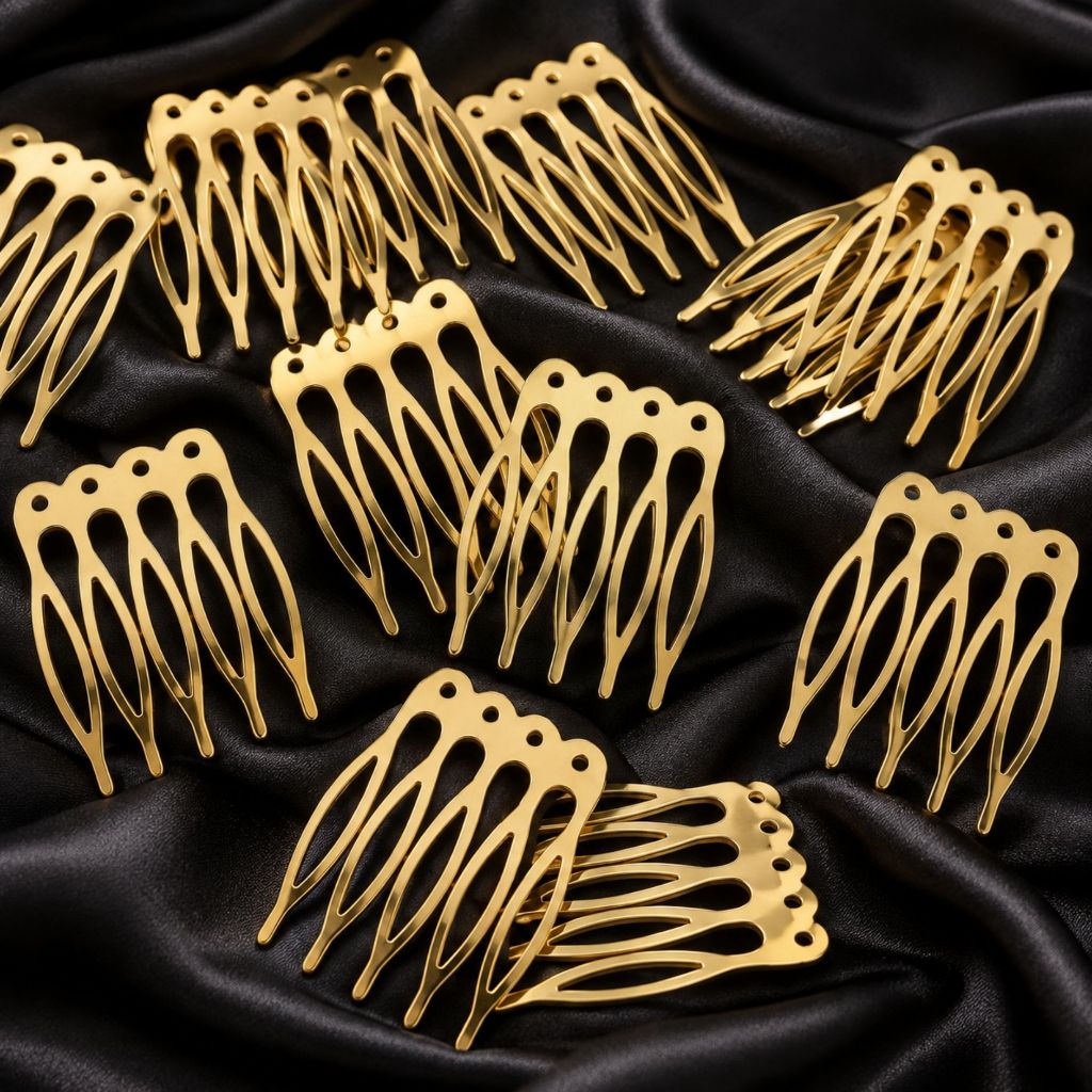 Presilhas Pentes 5 Dentes Metal Para Véu De Noiva Arranjo