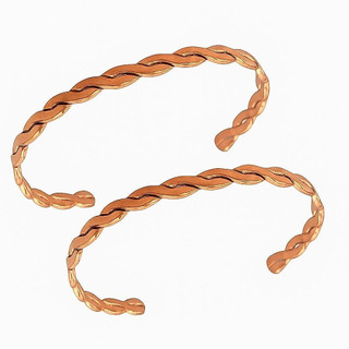 Kit 2 Pulseiras de Cobre Puro Trançadas Ajustável Bracelete Masculino Feminino Artesanal Unissex