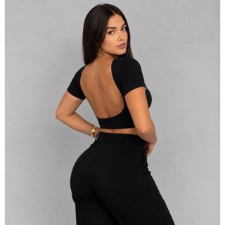 Cropped Feminino Croppped Costa Aberta Cropped Costa Nua Cropped Manga Curta Cropped Baby Tee