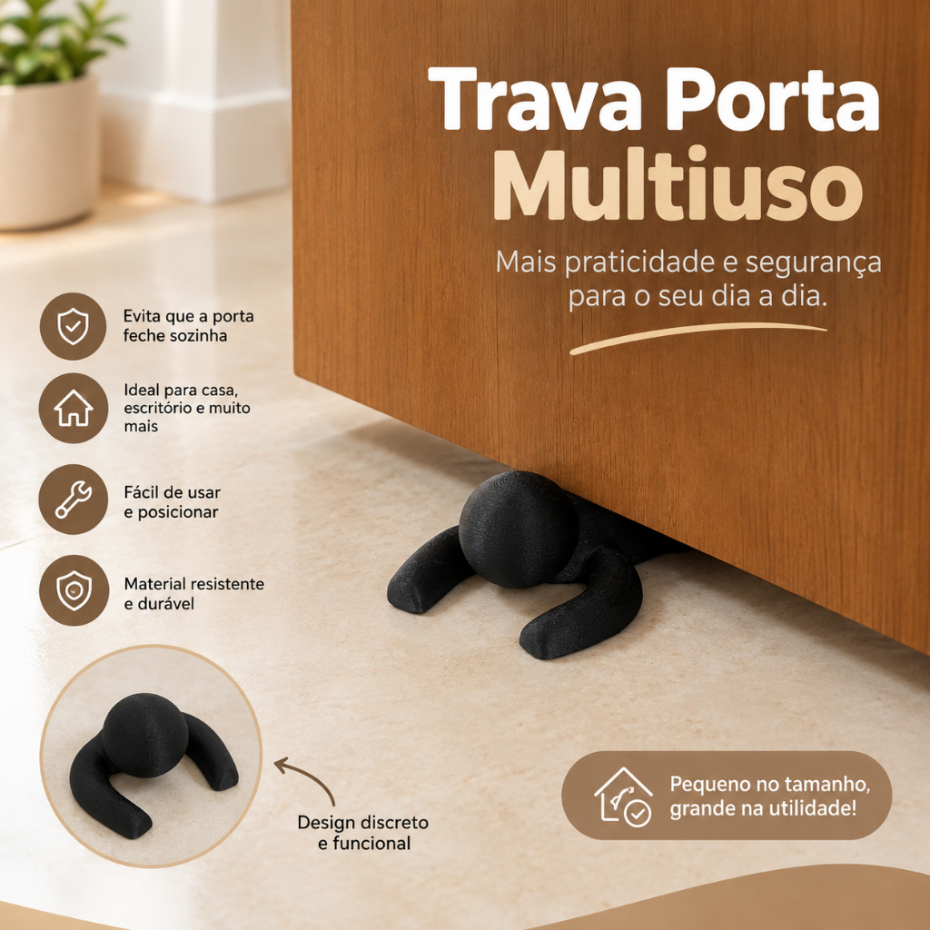 Trava Porta boneco - Decorativo Anti Batida