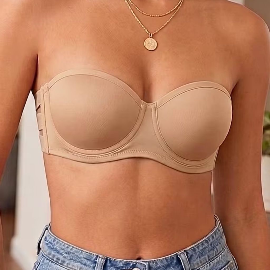 Sutiã Sem Alças com Bojo e Aro Tomara Que Caia Fecho Regulável para Vestidos e Decotes — imagem 2 de 2