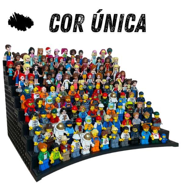 Tribuna arquibancada exposição lego Kit  - Montável Diversos tamanhos Minifiguras Brick Tijolo até 110 Figuras | Display