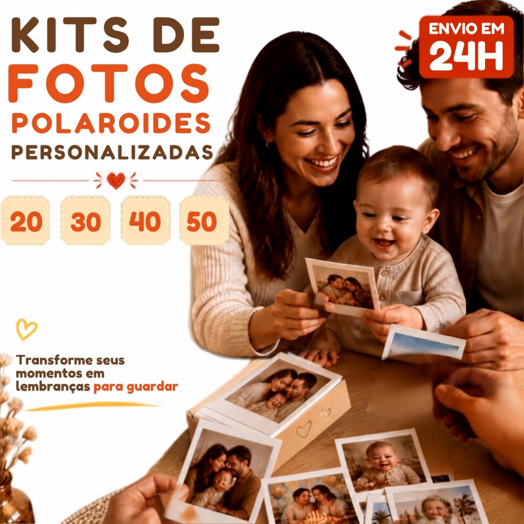 Kit Fotos Polaroid Personalizado 20, 30, 40,50