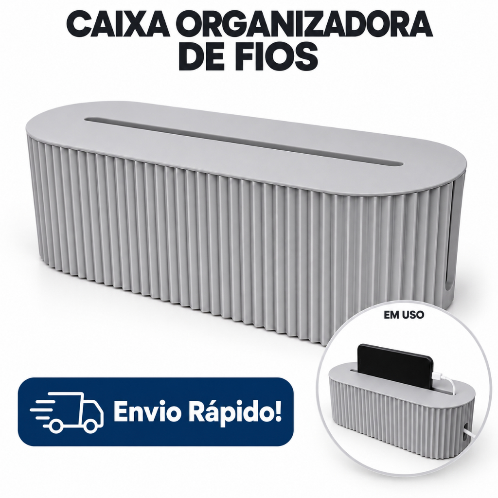 Organizador de Mesa Para Cabos e Fios Multiuso Armazenamento de Tomadas Caixa Organizadora de Fios