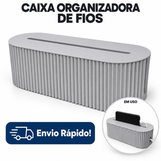 Organizador de Mesa Para Cabos e Fios Multiuso Armazenamento de Tomadas Caixa Organizadora de Fios