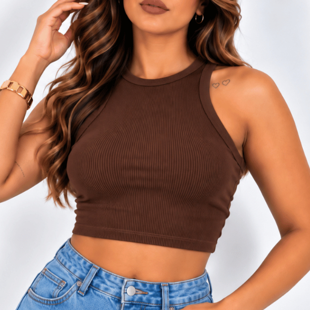 Regata Feminina Cropped Canelada Básica Tamanho Único Blusinha Justinha Confortável Academia Fitness