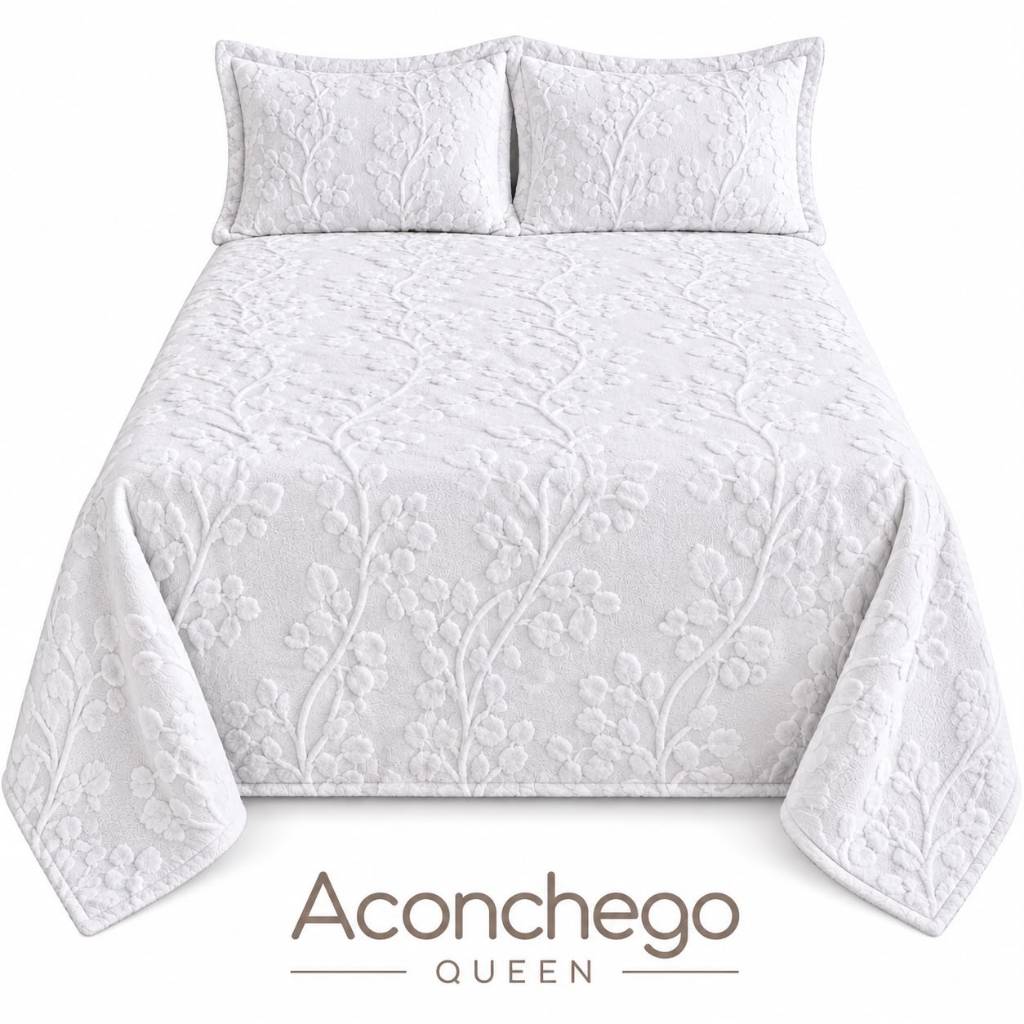 Kit Cobertor Casal 3 pçs ACONCHEGO 2,40X2,60 QUEEN - Acompanha porta travesseiros - Oferta