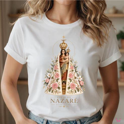 Camiseta T-shirt Feminina Círio de Nazaré 2026 | Nossa senho de Nazaré