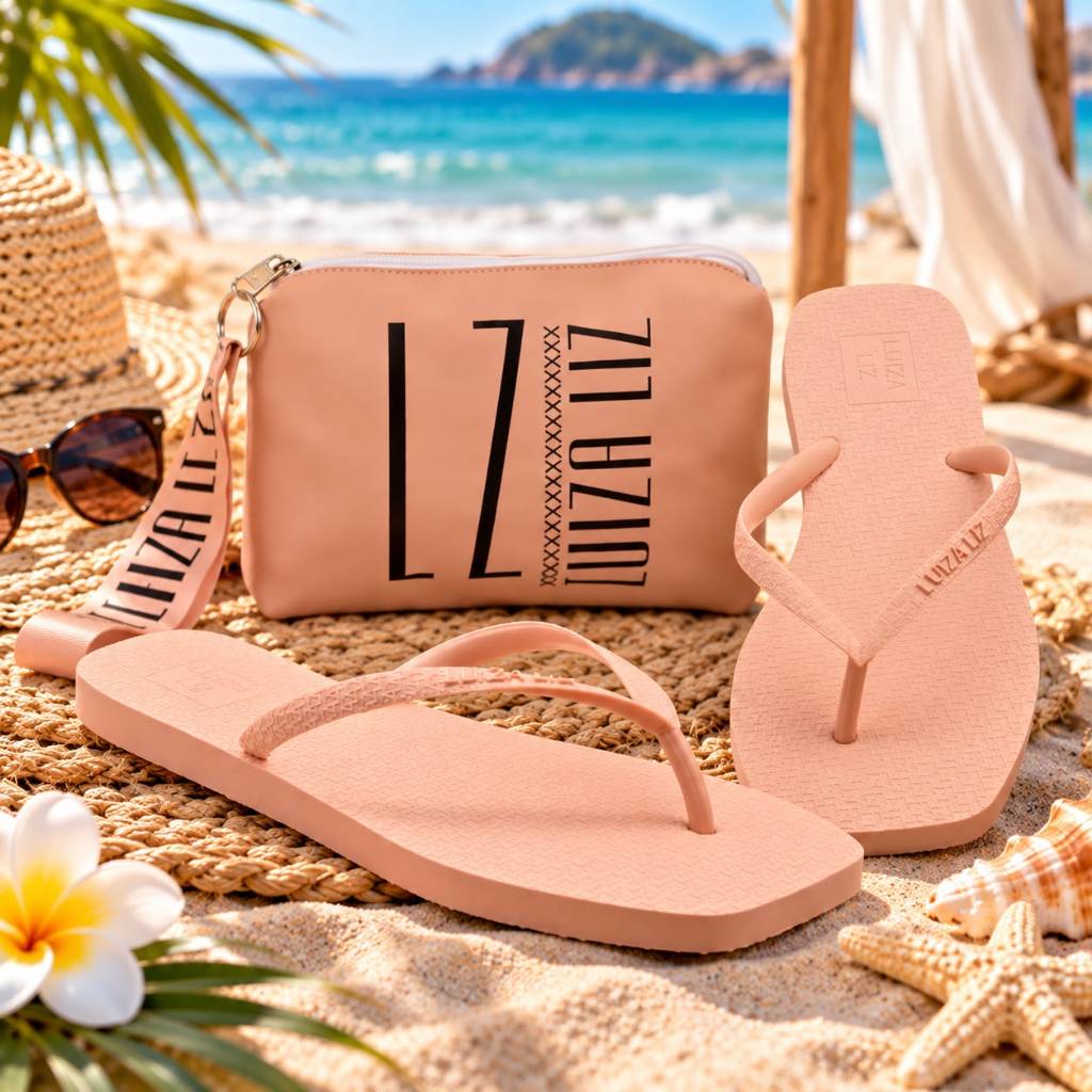 Chinelo Quadrado Feminino Confortável + Necessaire Luiza Liz | Leve, Macio, Antiderrapante e Estiloso ✨