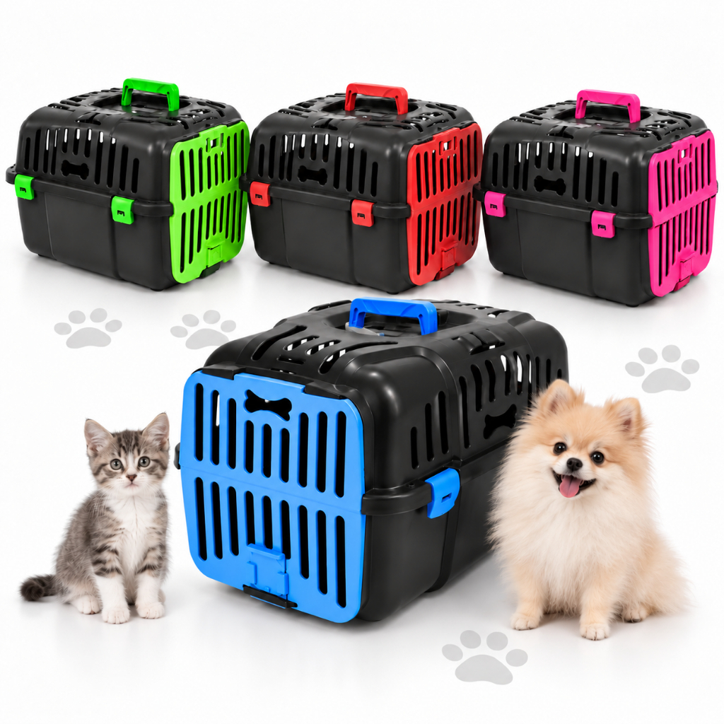 Caixa Transporte Joy Seguro Animais Viagem Passeio Cães Gatos N.02 e 03 Pets até 10kg