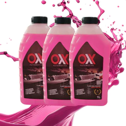 Kit 3 Fluido Para Radiador Rosa Pronto Uso 1 Litro