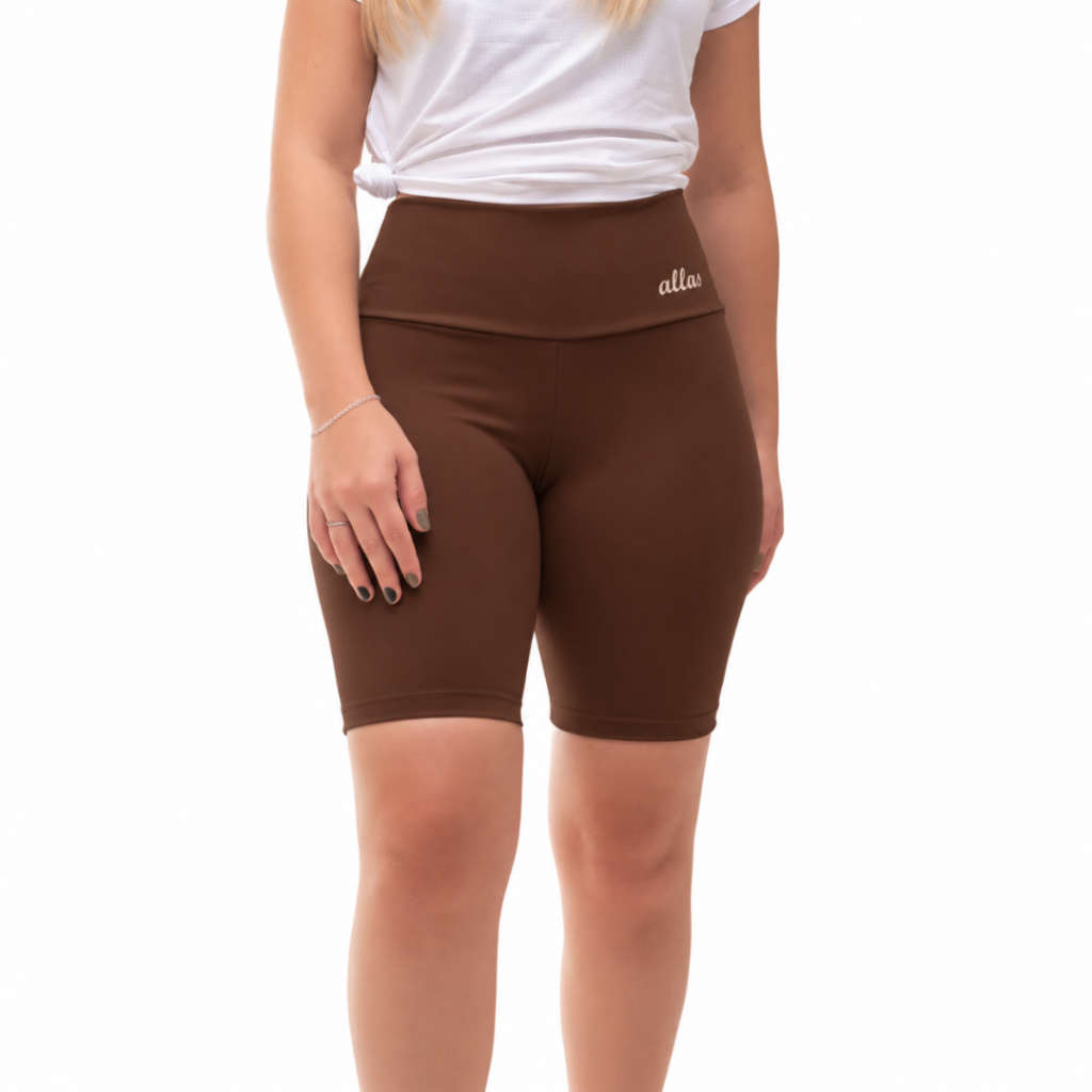 Short Bermuda Academia Feminino Cintura Alta Compressão Suplex Poliamida Zero Transparência Fitness Evangélica Allas