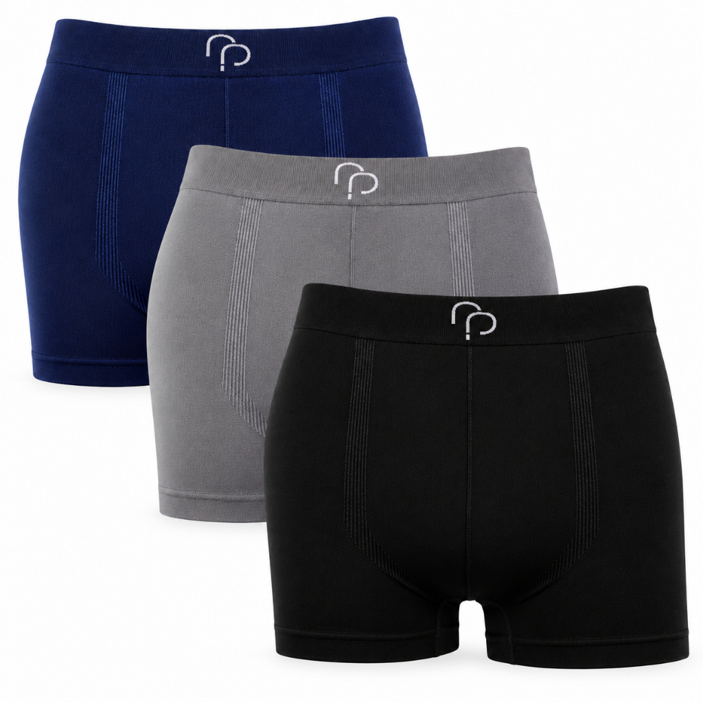 Kit 3 Cueca Boxer Masculino Microfibra Cuecas Sem Costura Adulto Box Elastano