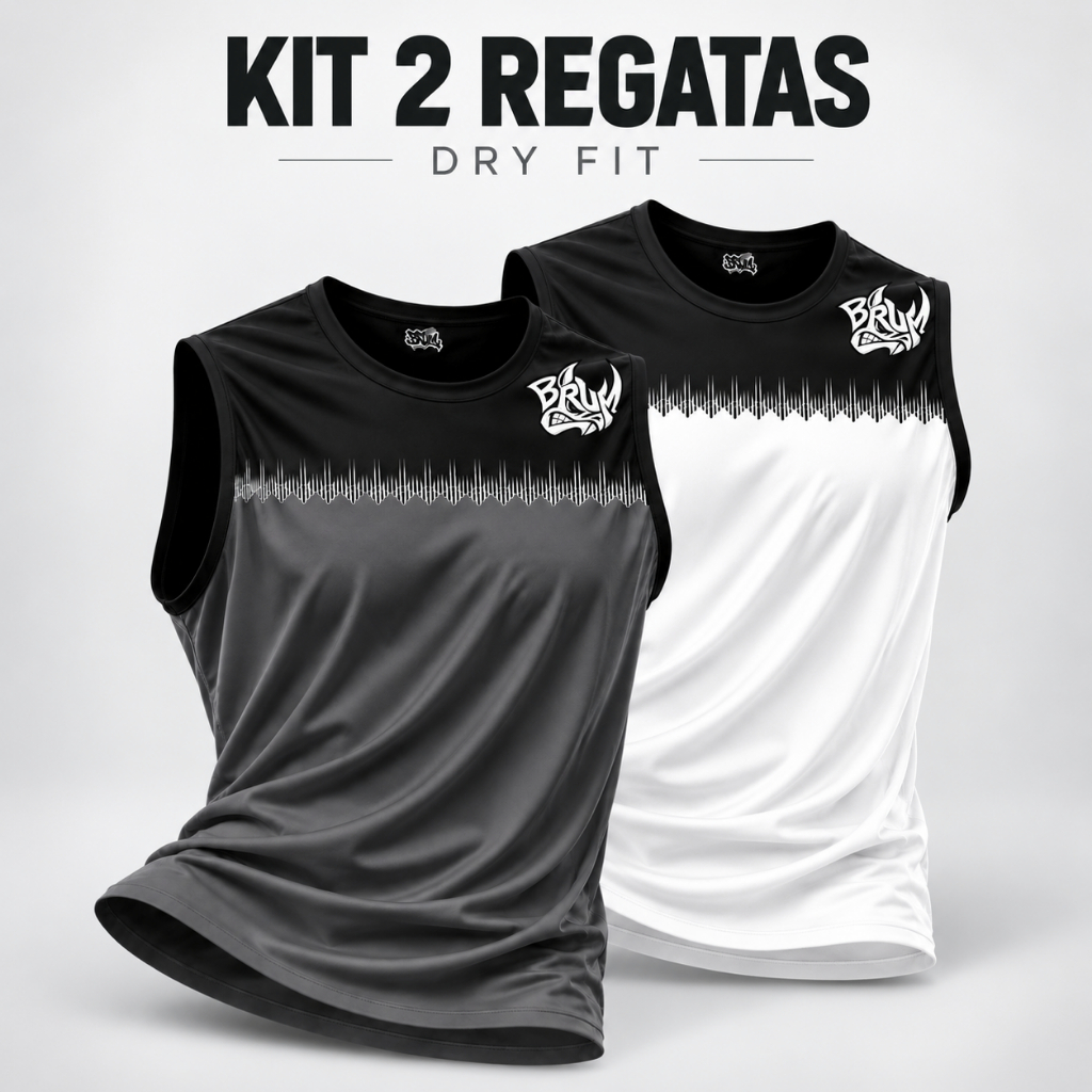 Kit 2 Camisa Regata Dry Fit Masculina Futebol Academia Musculação Treino Anti Suor Oferta