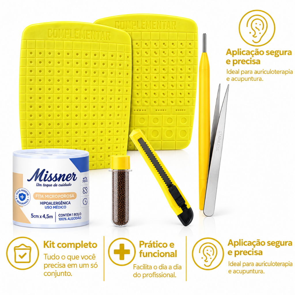 Kit Auriculoterapia Básico 06 Peças  - Multi Cores