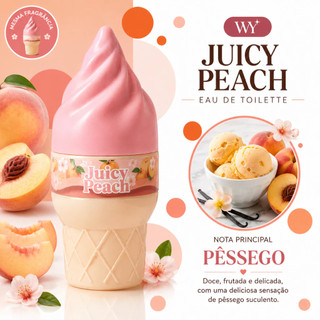 Perfume Feminino Doce WY ICE CREAM JUICY PEACH 100ML Notas Gourmet Cheiro De Pêssego