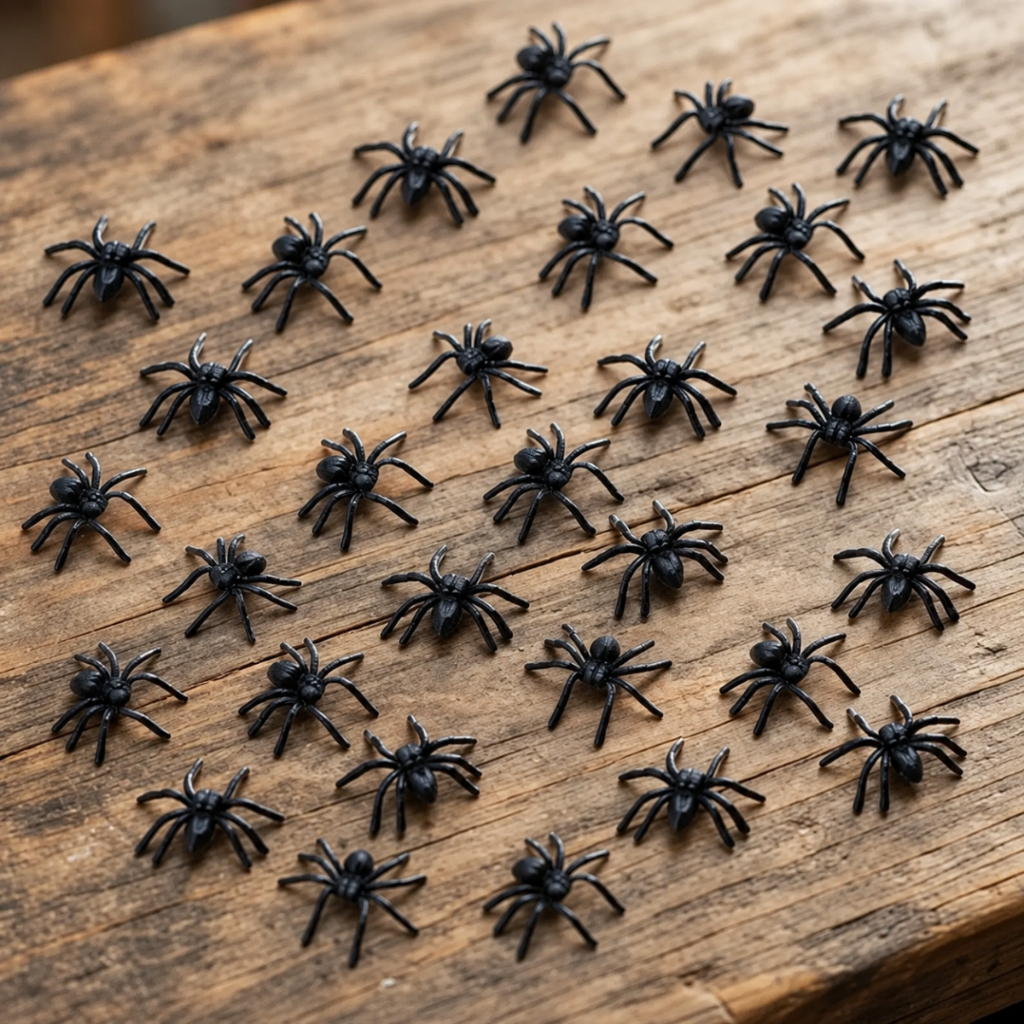 Brinsílios Mini Aranha C/25 Unidades Brinquedo Halloween Festa Pegadinha Cabelo Maluco