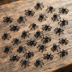 Brinsílios Mini Aranha C/25 Unidades Brinquedo Halloween Festa Pegadinha Cabelo Maluco