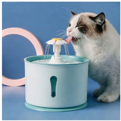 Fonte de água para gatos de 2,4 litros com filtro de carvão ativado, alimentador automático interface USB