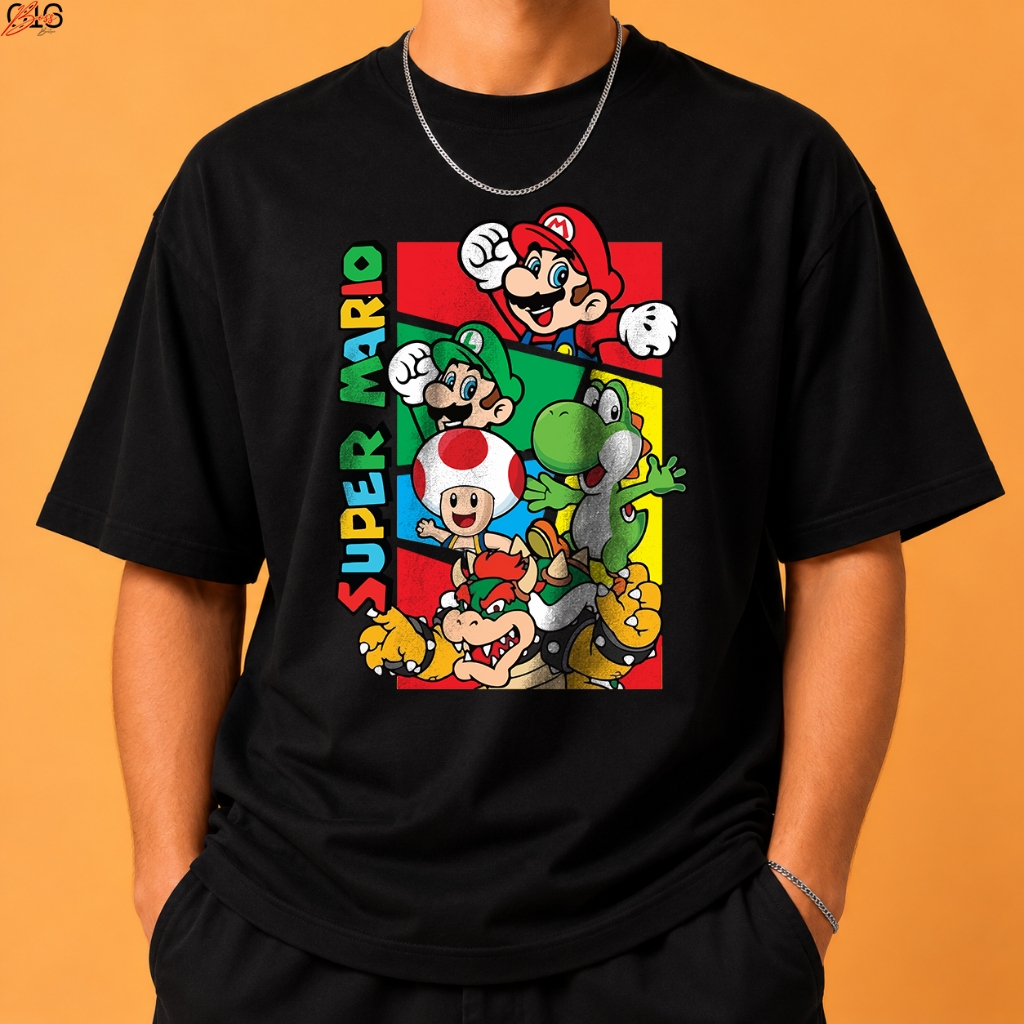 Camiseta Super Mario Bros Geek Gamer Masculina Estampada Retrô Streetwear