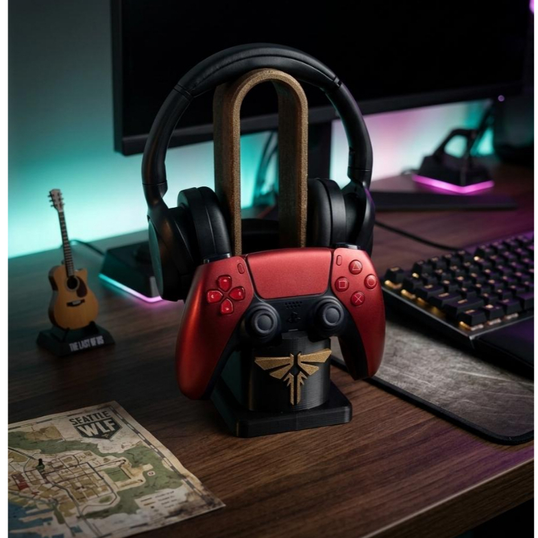 Suporte Headset para Mesa com Suporte de Controle PS5 Xbox Setup Gamer