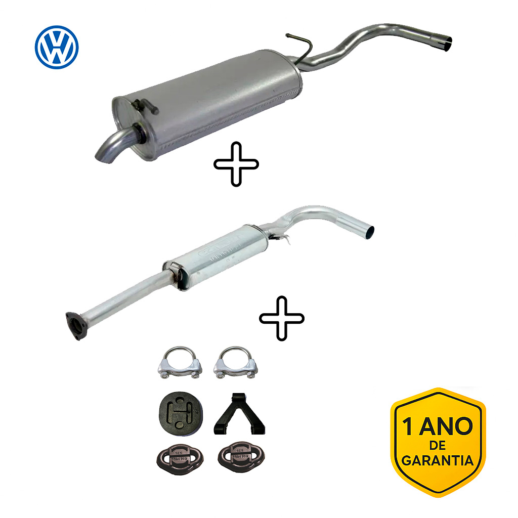 Kit de Escapamento ( Intermediário e Traseiro ) Parati G3 1.0 16V 2002 á 2005