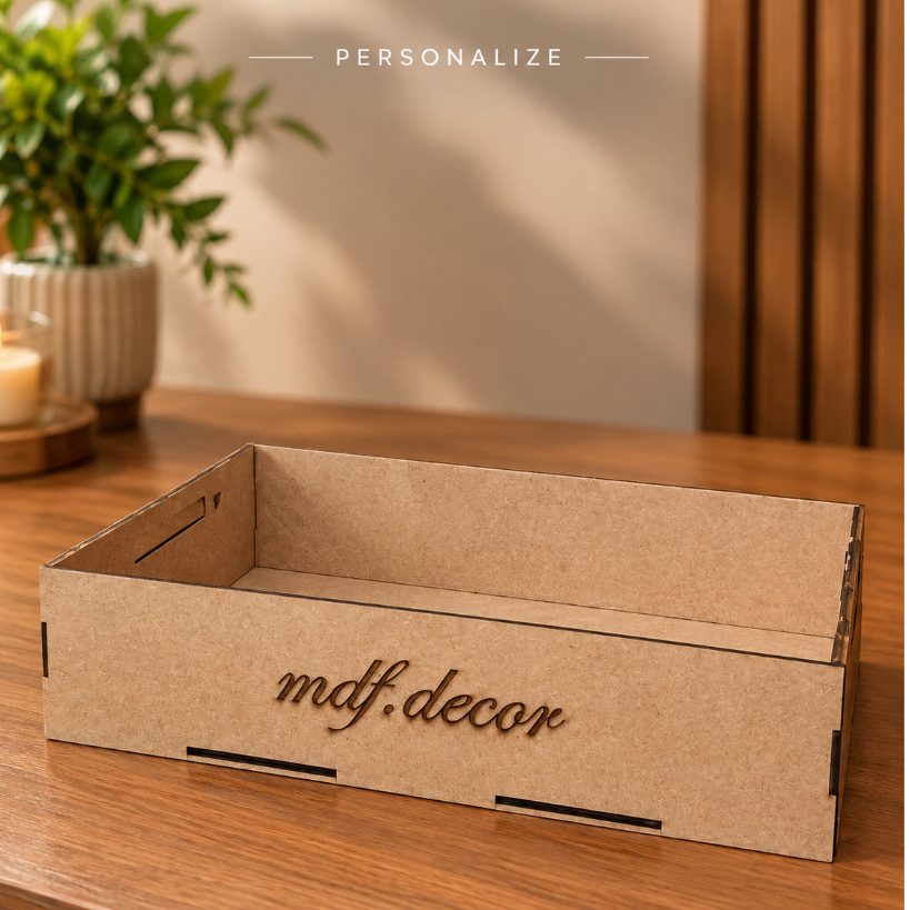 Bandeja Organizadora de MDF Personalizada com Nome | Caixa Decorativa