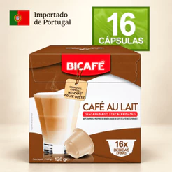 Cápsula Importada Café com Leite Descafeinado Sem Açúcar Bicafé Compatível Dolce Gusto 16 Cápsulas Importadas