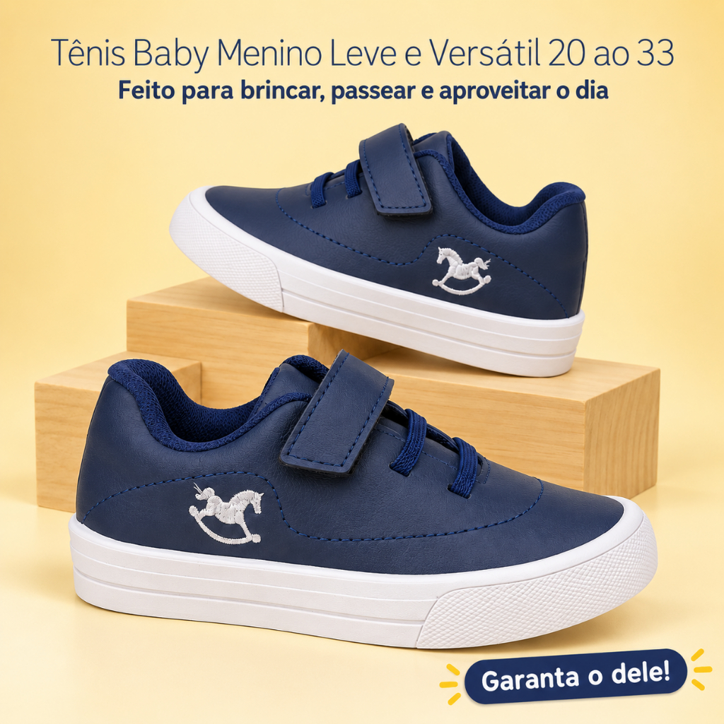 Tenis Polo De Menino Baby | Leve e Versátil, Modelo Com Velcro Do 20 ao 35 | GARANTA JÁ O DELE!